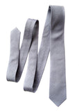 Light grey linen necktie, Cyberoptix. Woodward gray linen silk blend woven tie
