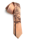 Mountain Aspen linen necktie, by Cyberoptix. Penny copper and chocolate brown.