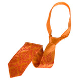 orange damask print wedding necktie, cyberoptix