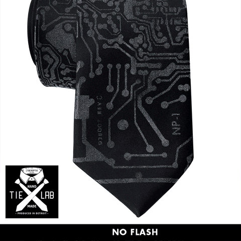 Circuit Board Necktie, Retro Reflective Print