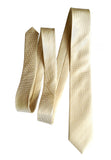 Solid cream woven herringbone silk necktie, by Cyberoptix