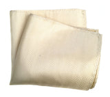 cream woven herringbone silk pocket square, by Cyberoptix