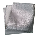 Silver Herringbone Silk Pocket Square, by Cyberoptix. Plain, solid color pocket silk