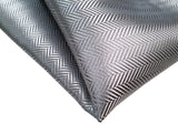 Silver Pocket Square, Herringbone Silk. by Cyberoptix. Plain, solid color pocket silk