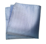 Powder blue woven herringbone silk pocket square, by Cyberoptix