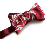 burgundy red d20 dice bow tie