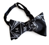 black d20 dice bow tie