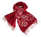 Ruby red d20 scarf