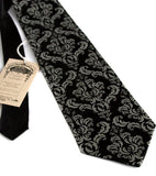 Black damask necktie
