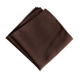 Dark Brown Pocket Square. Solid Color Satin Finish, No Print, by Cyberoptix