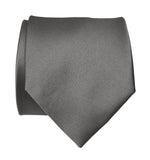 Dark silver solid color dark grey necktie, by Cyberoptix Tie Lab