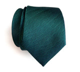 Solid dark teal herringbone silk necktie, by Cyberoptix