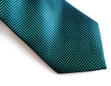 dark teal herringbone silk tie