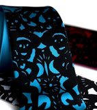 Papel Picado Tie. Black on turquoise.