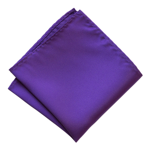 Deep Purple Pocket Square. Solid Color Satin Finish, No Print