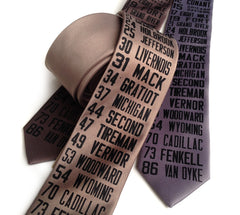 Bus Scroll Necktie: All Detroit Routes