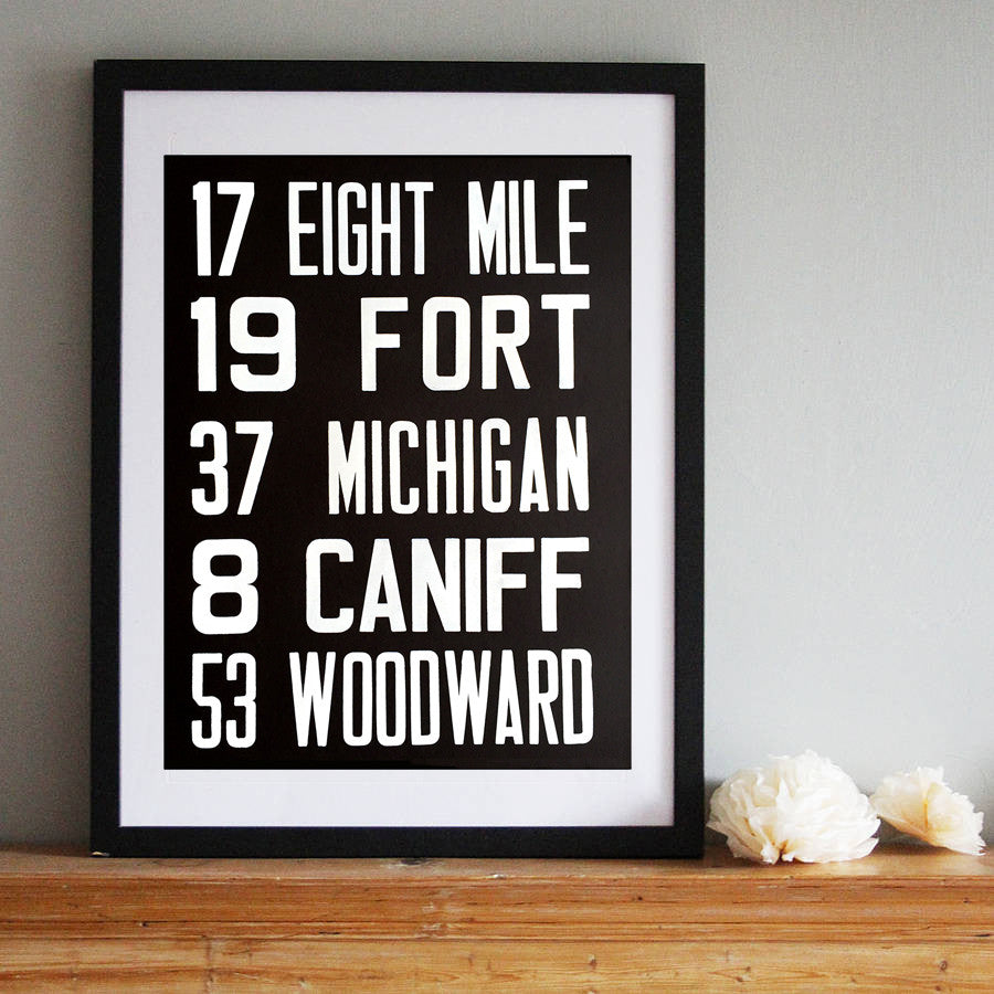 Detroit Bus Scroll Sign. Poster Art Print, by Cyberoptix detroit-bus-scroll-sign-poster-art-print-by-cyberoptix