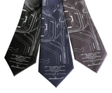 Detroit 1915 Subway Plan Necktie, Detroit History Tie, by Cyberoptix