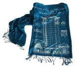 Teal Blue Blueprint Scarf: MCS Train Station, by Cyberoptix