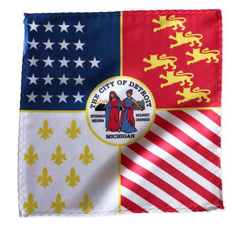 Detroit City Flag Pocket Square