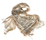 Dewey Decimal Scarf. Literary print luxe weight fringed scarf