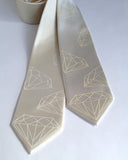 Diamond Print Necktie, cream