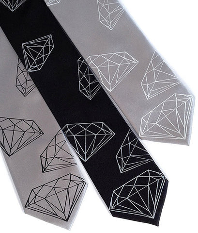 Diamond Print Silk Necktie