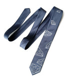 gem necktie, gunmetal grey