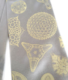 Diatoms neckties. Ivory-cream ink on cream.