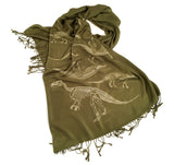 Sage green Dinosaur Fossil pashmina