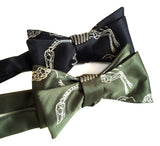 Dinosaur bow tie: olive green, black