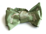 Sage green Dinosaur Bones bow tie