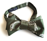 Olive green Dinosaur Bones bow tie, by Cyberoptix.