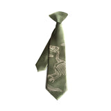 Sage green Dinosaur Bones boys tie