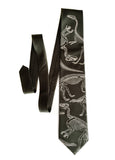 dinosaur fossil necktie, olive green. By Cyberoptix