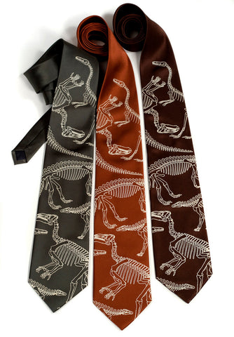 Dinosaur Bones Silk Necktie