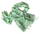DNA print scarf. Black on mint green, by Cyberoptix