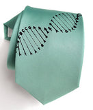 DNA Silk Necktie: black on mint.