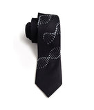 DNA tie: Silver ink on black.