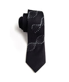 DNA necktie: silver on black tie.