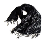 DNA scarf: silver on black