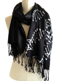 DNA scarf: silver on black