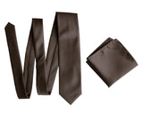 Dark brown solid color necktie, driftwood wedding tie by Cyberoptix Tie Lab