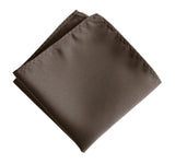 Driftwood Pocket Square. Solid Color Dark Brown Satin Finish, No Print, by Cyberoptix