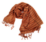 Cinnamon brown Library Date Due scarf, by Cyberoptix