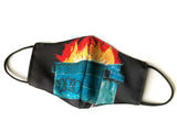 Dumpster Fire 2020 Mask. Fitted two layer adjustable fabric face cover