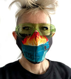 Dumpster Fire 2020 Mask. Fitted two layer adjustable fabric face cover
