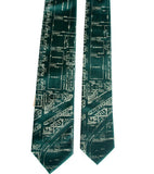 Detroit Map Necktie: Eastern Market - emerald green tie