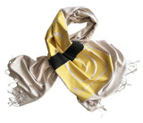 Egg Sushi Scarf. Platinum Tamago Nigiri Linen Weave Pashmina, Cyberoptix