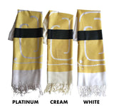 Egg Sushi Scarves. Tamago Nigiri Linen Weave Pashmina, Cyberoptix